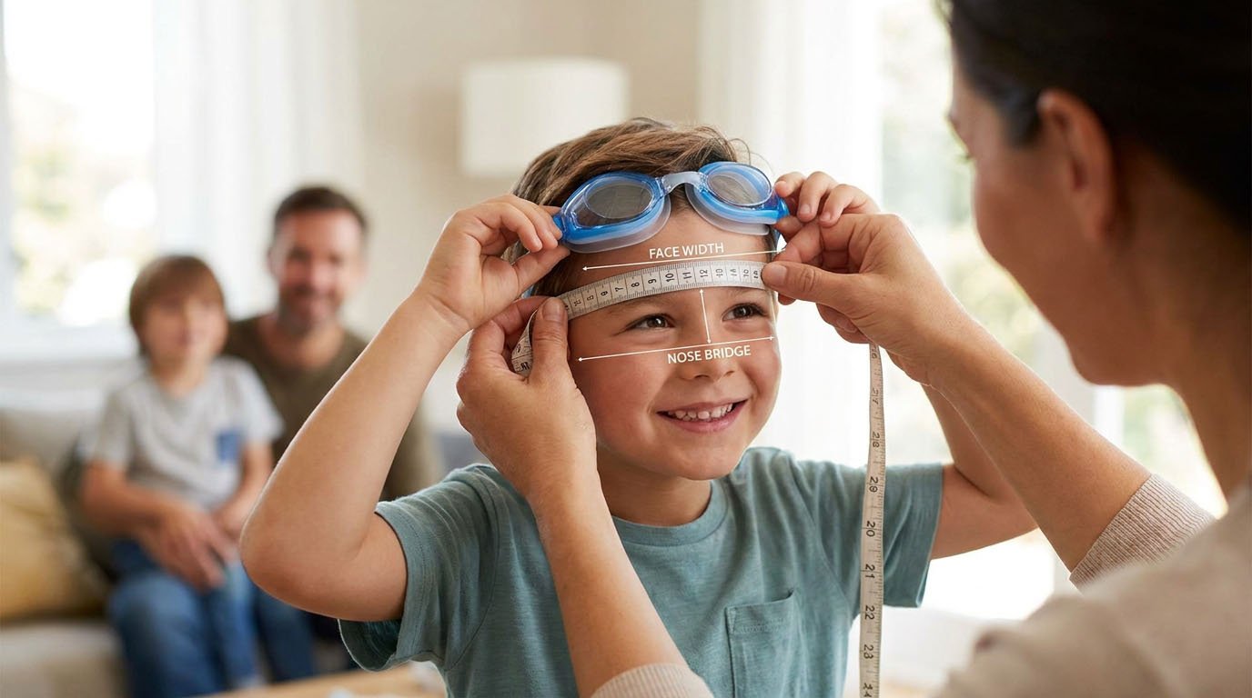 How to measure children's face for swim goggles Child face measurements for goggle sizing