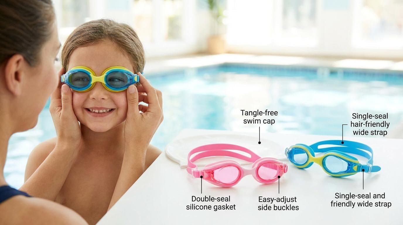 Comfortable swim goggle features