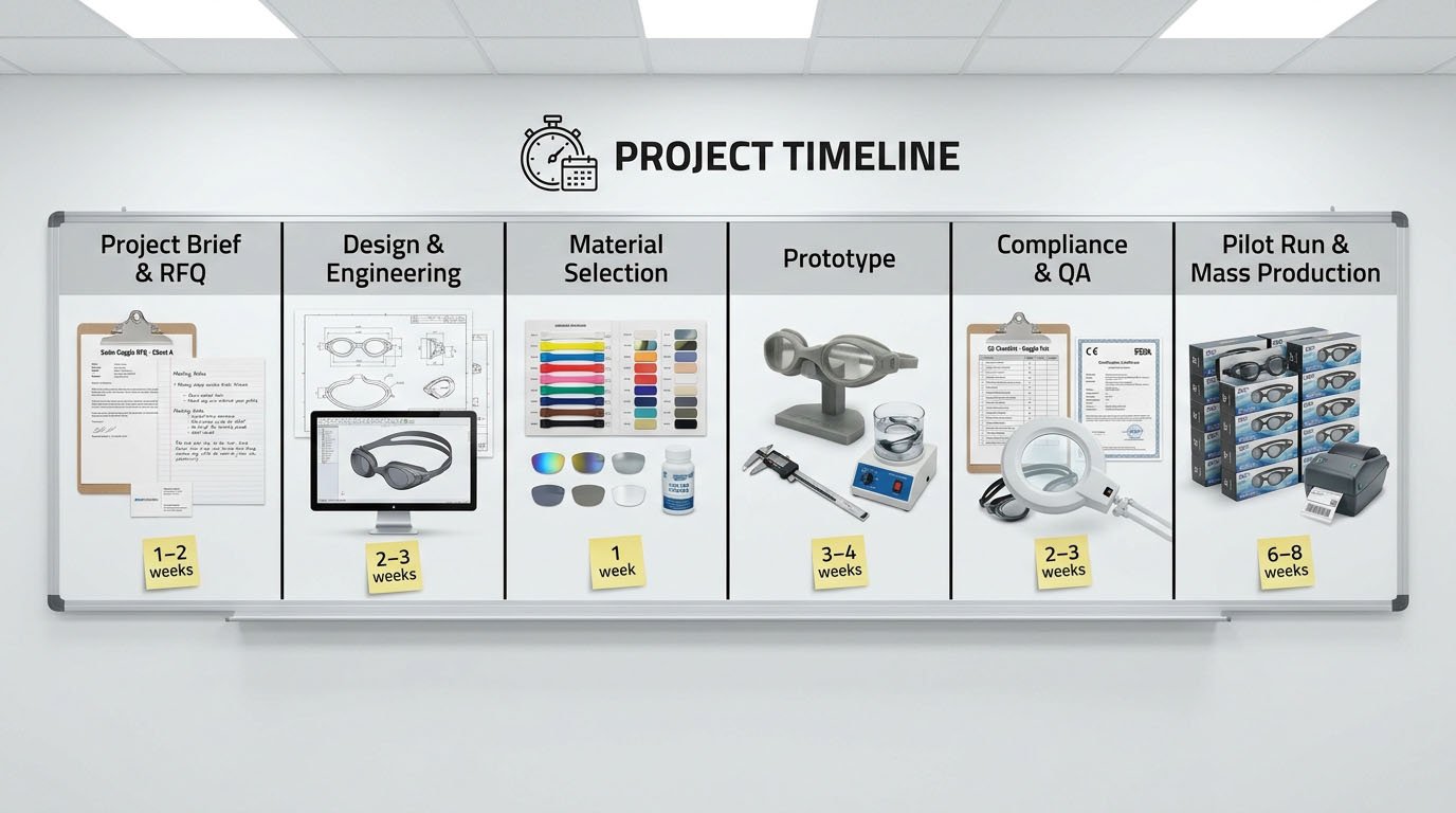 Swimming Goggles OEM Timeline From RFQ to Mass Production OEM Project Timeline From RFQ to Mass Production