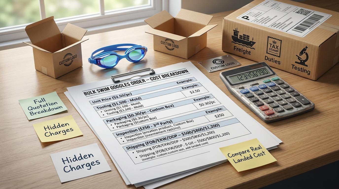 Commercial terms for bulk swim goggles orders