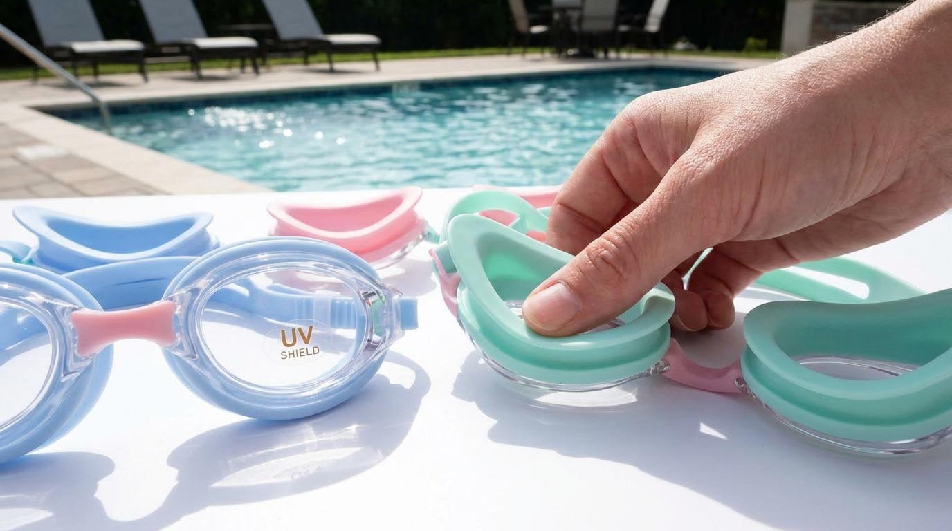 Safe swimming goggles materials