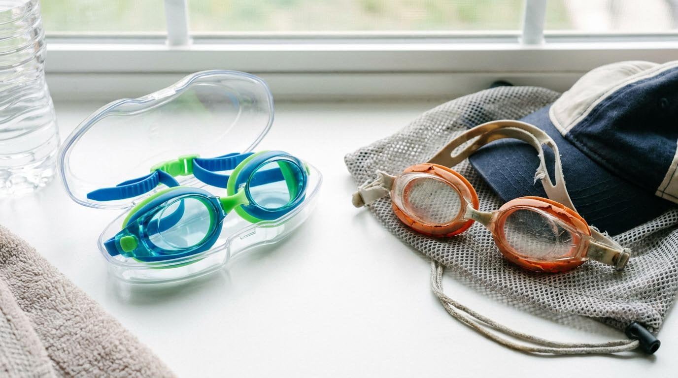 Swim goggle maintenance and care