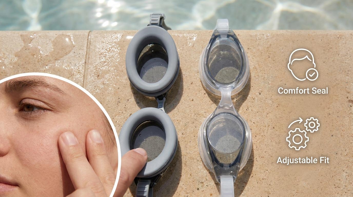 Swimming Goggle Gasket Seal and Nose Bridge Fit