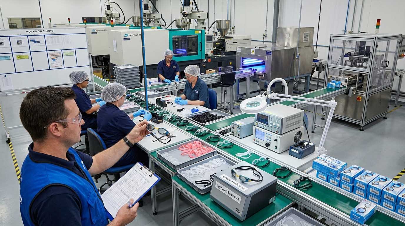 Swimming Goggles Pilot Run Before Mass Production Pilot Run and Mass Production Setup
