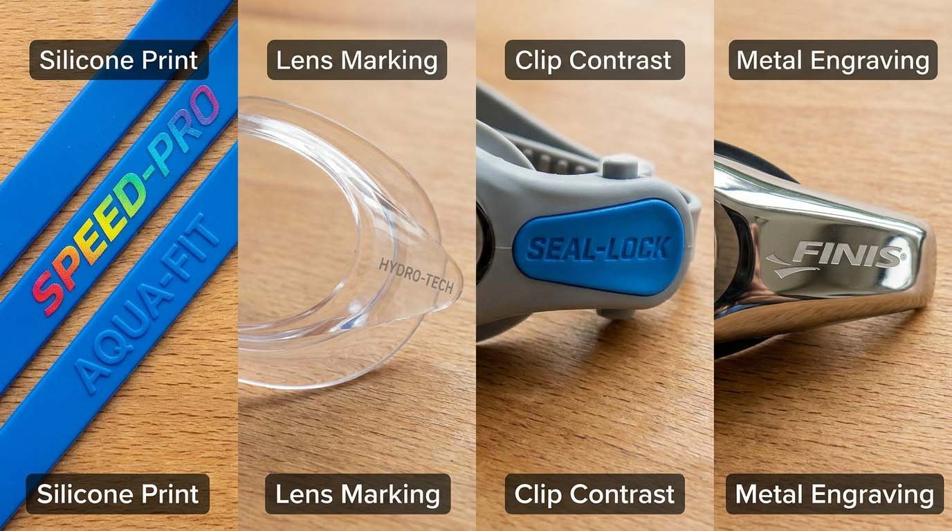 Swimming goggles printing methods by material Swimming goggles printing methods by material