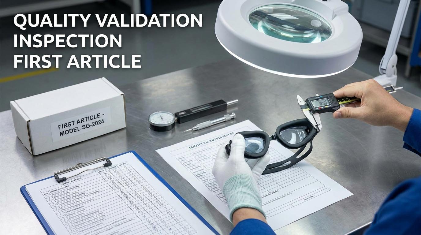 swimming goggles first article validation