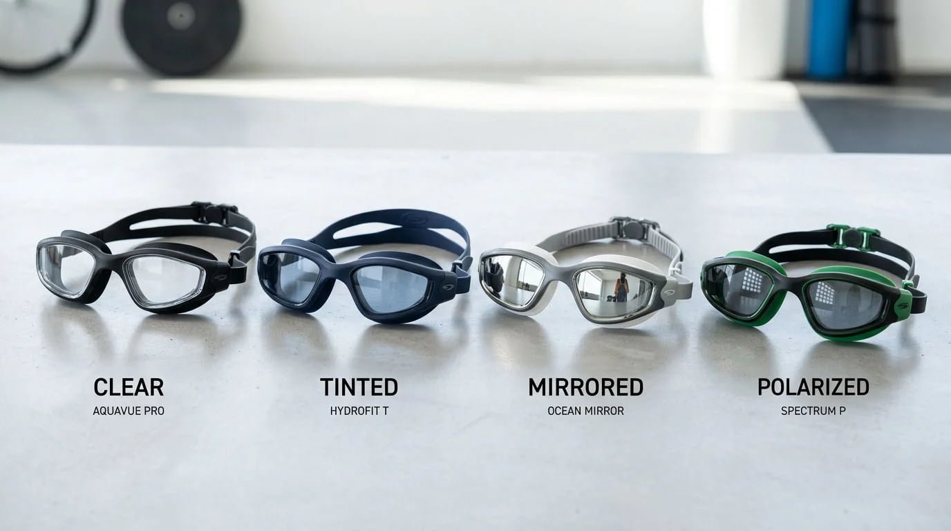 Custom swimming goggle lens options