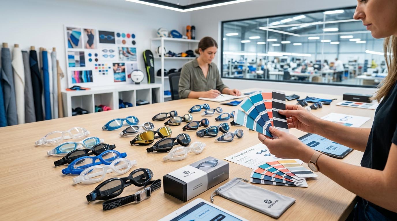 Private label swimming goggles customization options