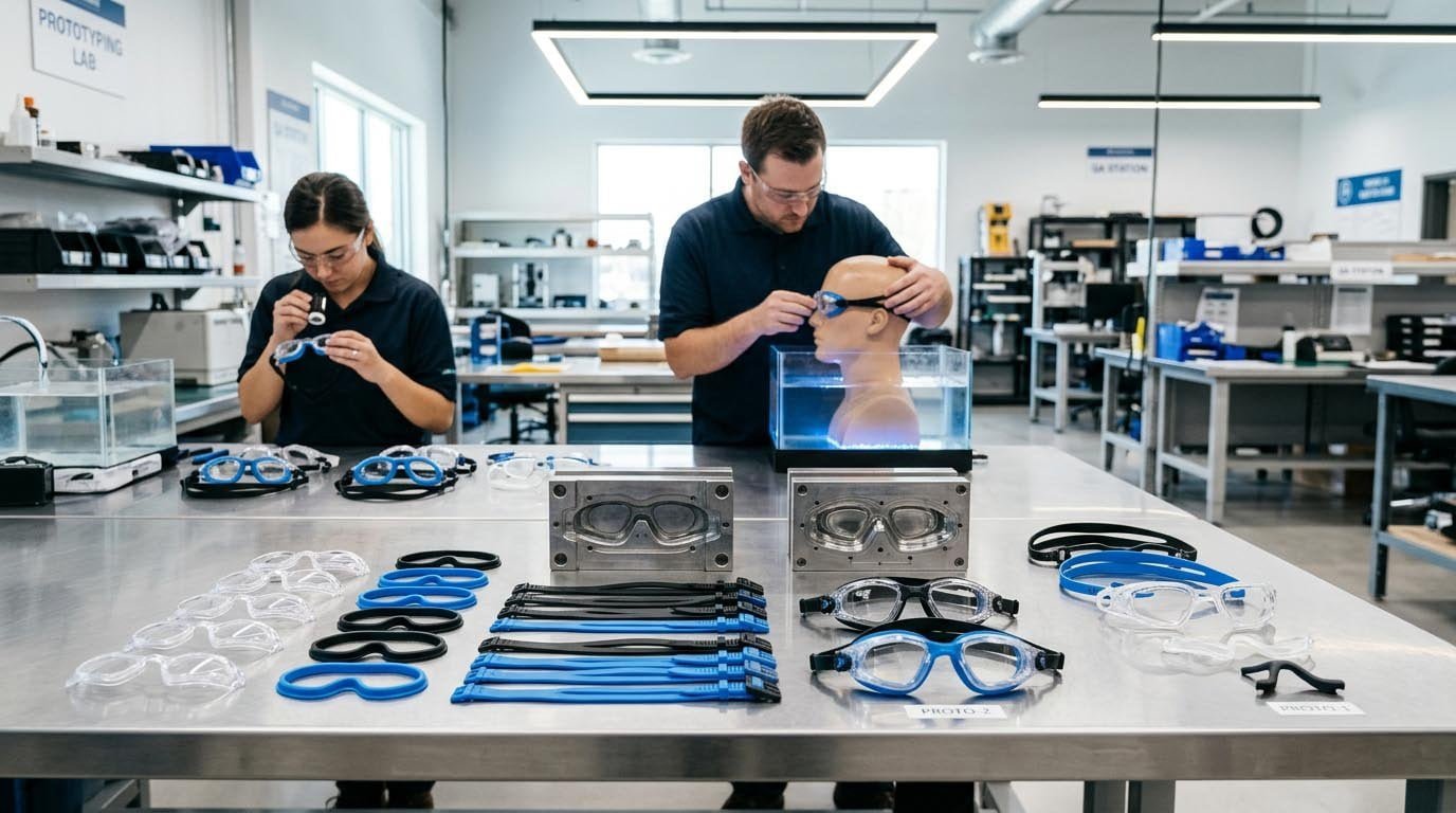 Swimming goggles manufacturing process overview