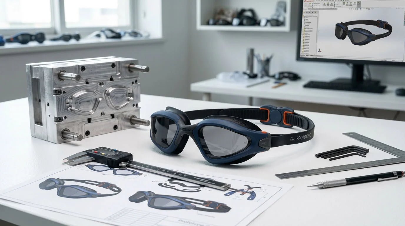 custom mold swimming goggle development