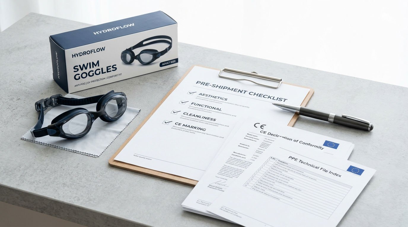 EU Swimming Goggle GPSR and PPE Pre-Shipment Checklist EU swimming goggle pre-shipment PPE GPSR compliance checklist