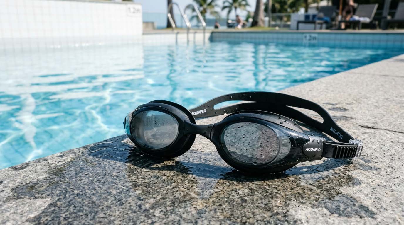 How Chlorine Affects Swimming Goggle Anti-Fog Coating Swimming goggle anti-fog coating exposed to chlorinated pool water