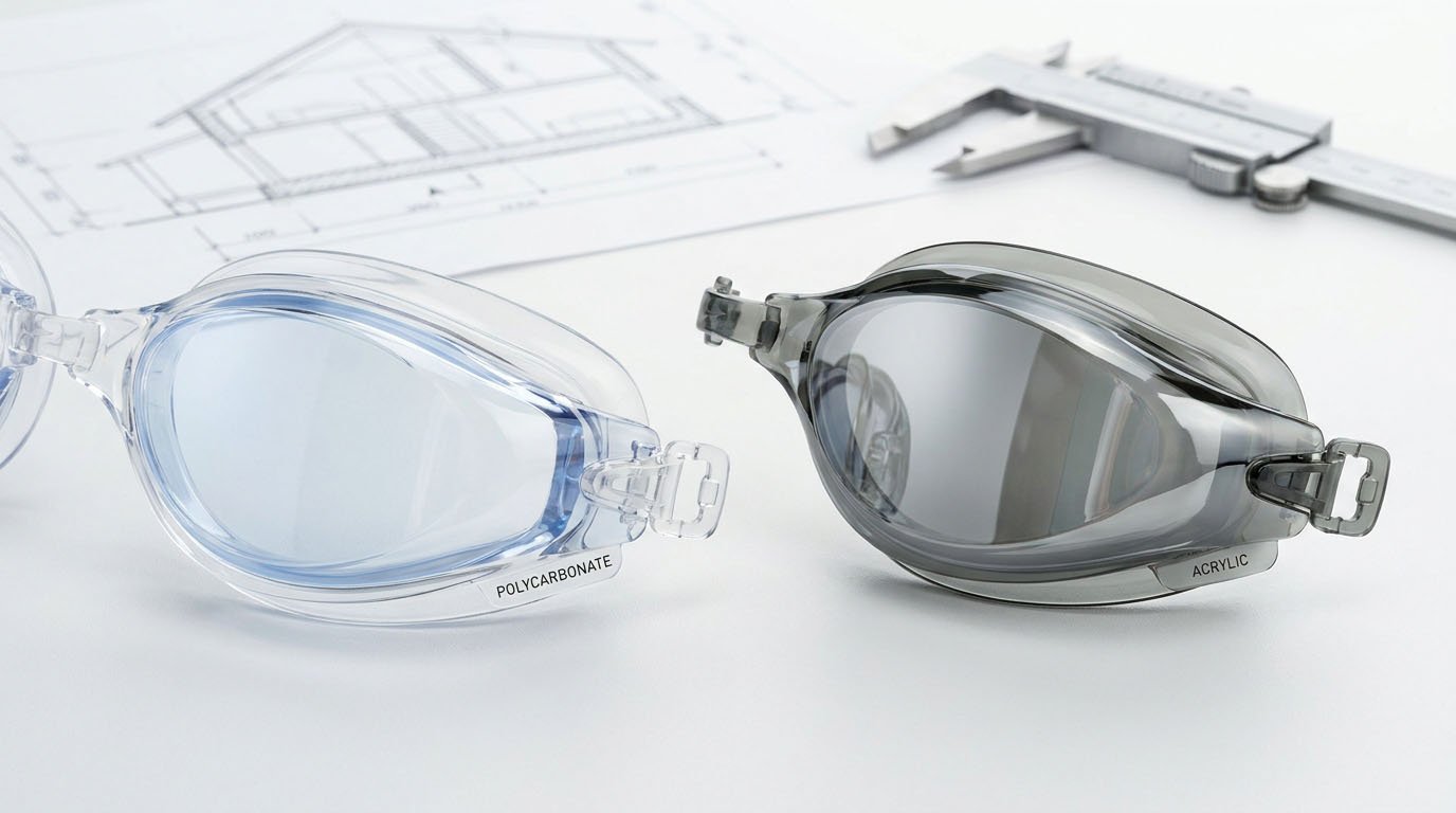 Swim Goggle Lens Materials and Performance Comparison polycarbonate and acrylic swimming goggle lens materials comparison