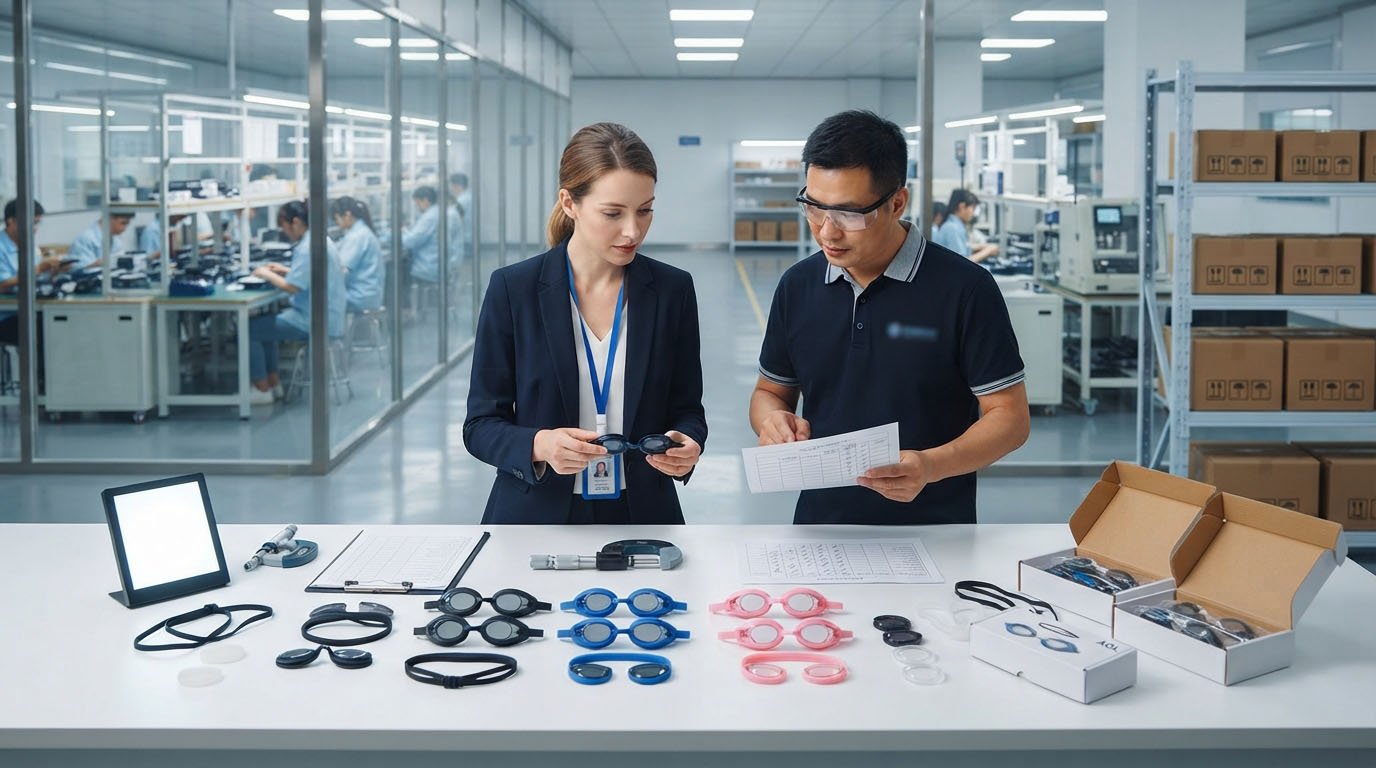 swimming goggles golden sample pilot production and pre shipment quality inspection