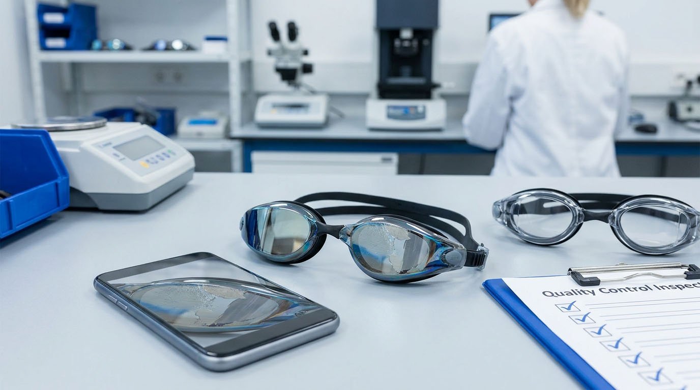Four-step swimming goggle mirror coating complaint investigation workflow