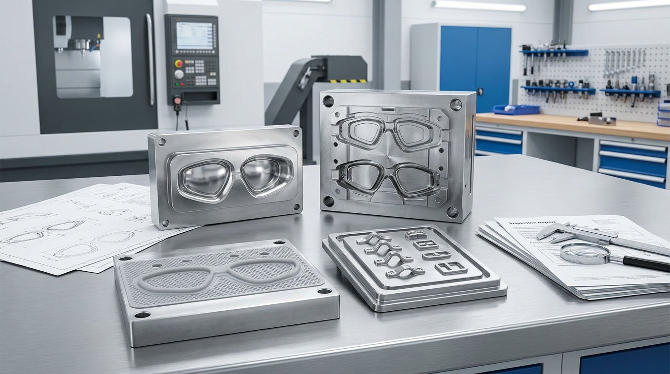 Swimming Goggle Mold Components and Tooling Swimming goggle lens frame silicone gasket and nose bridge mold components