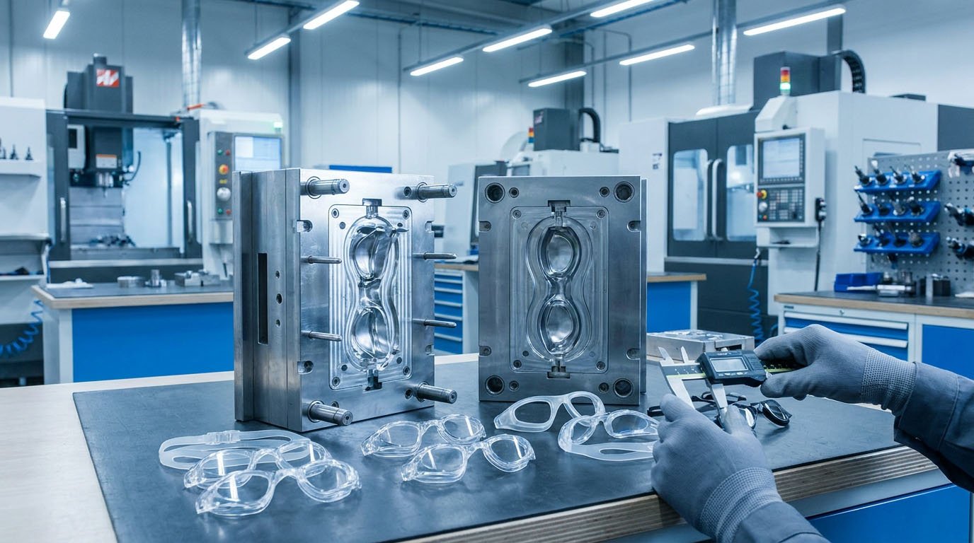 Swimming goggle injection mold machining and engineering
