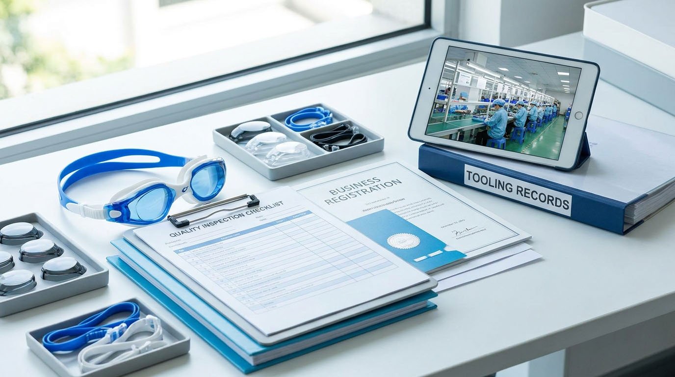 Swimming goggle supplier verification documents and production responsibility checklist