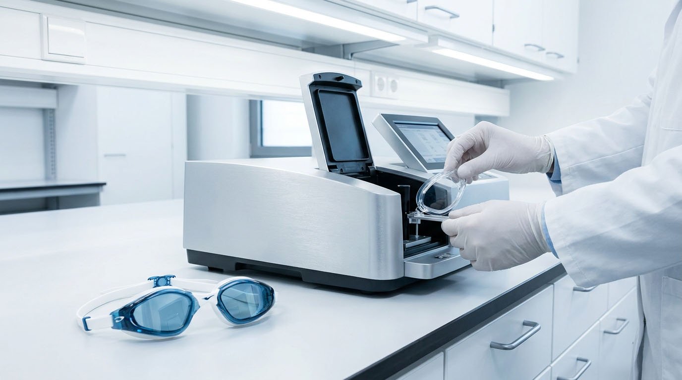 UV visible spectrophotometer testing swimming goggle lens UV transmittance