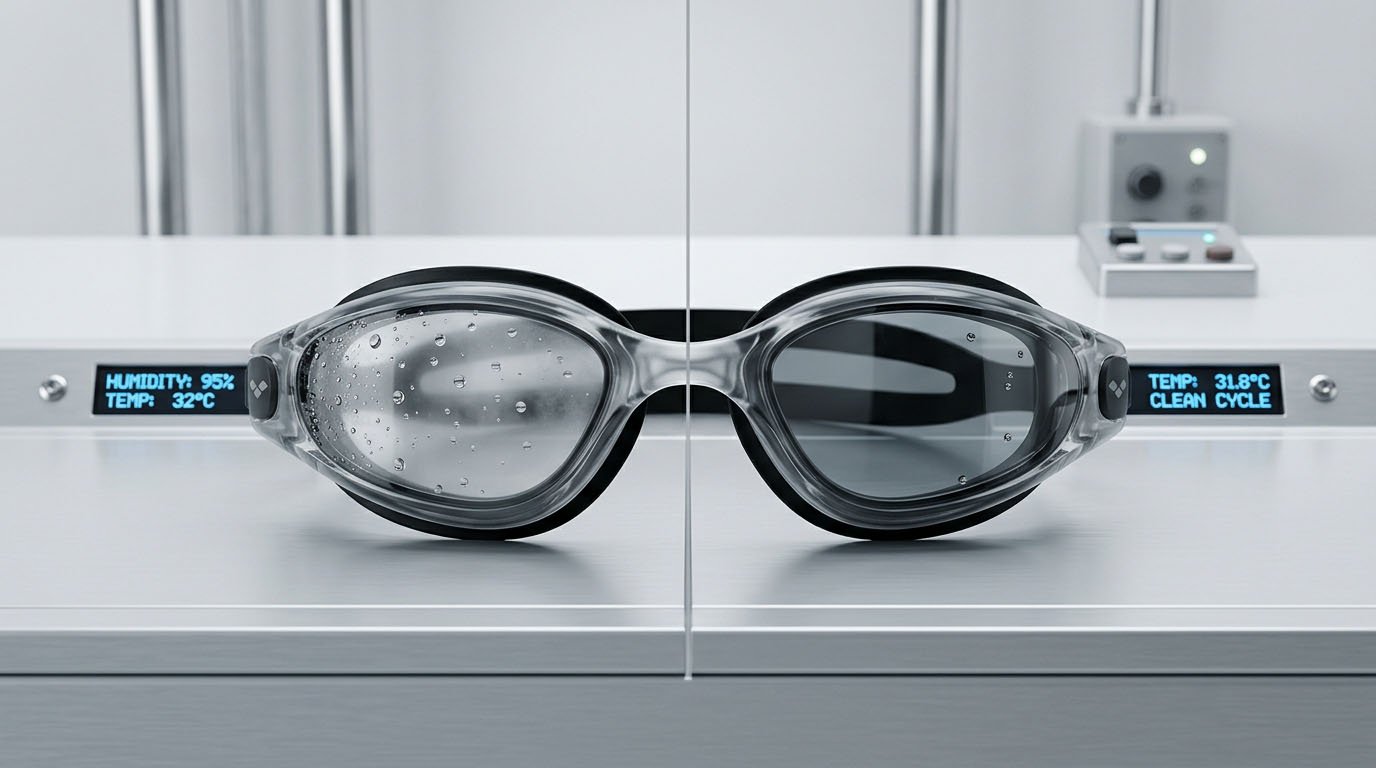 anti-fog durability testing before mass production anti-fog durability testing before swimming goggle mass production