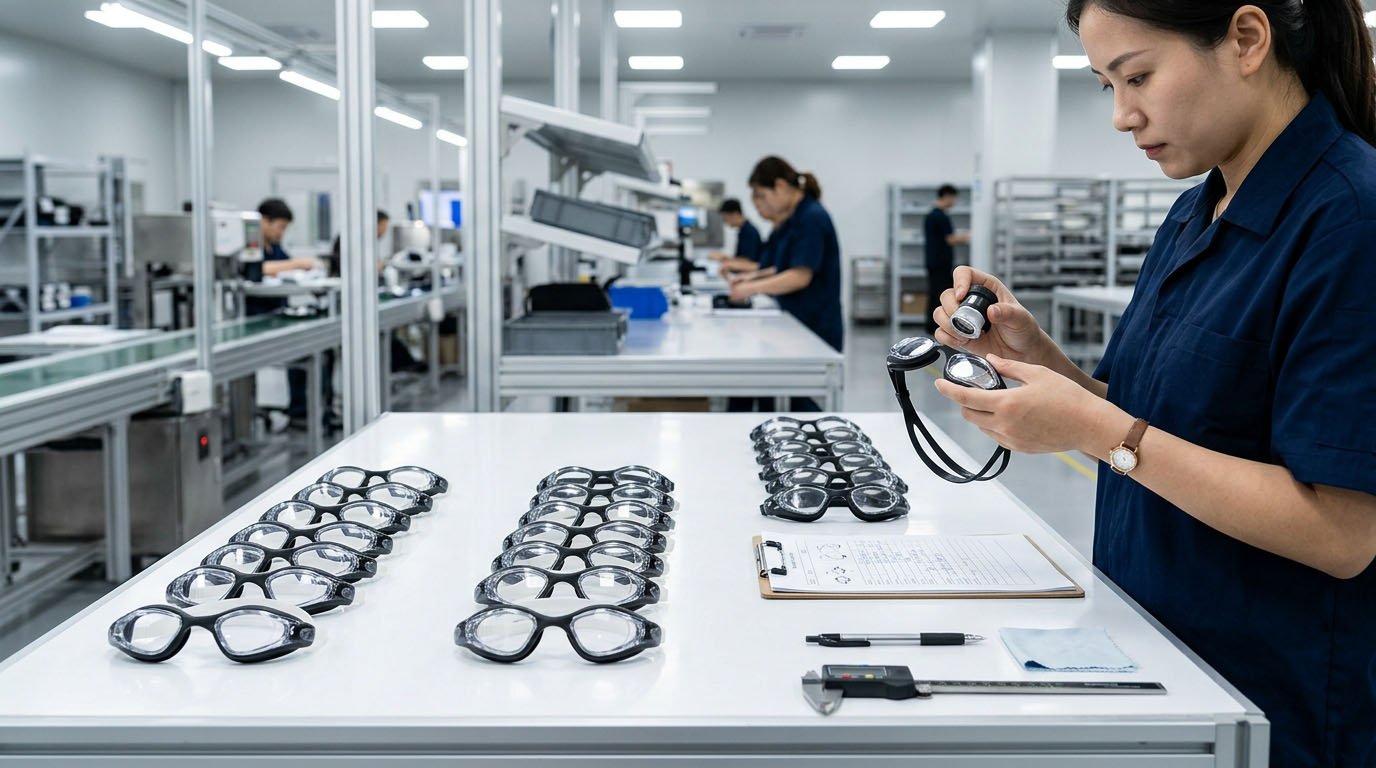 production representative sampling for swimming goggle anti-fog QC