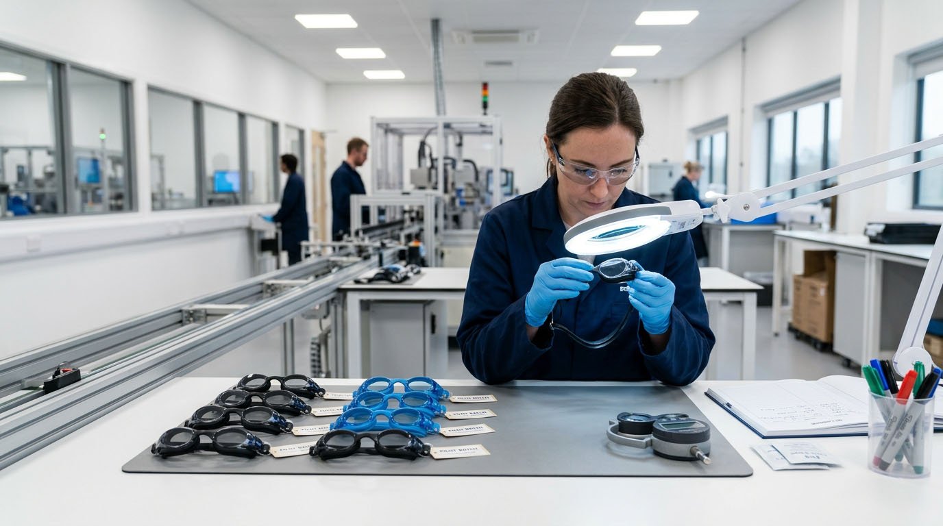 swimming goggle pilot run anti-fog verification